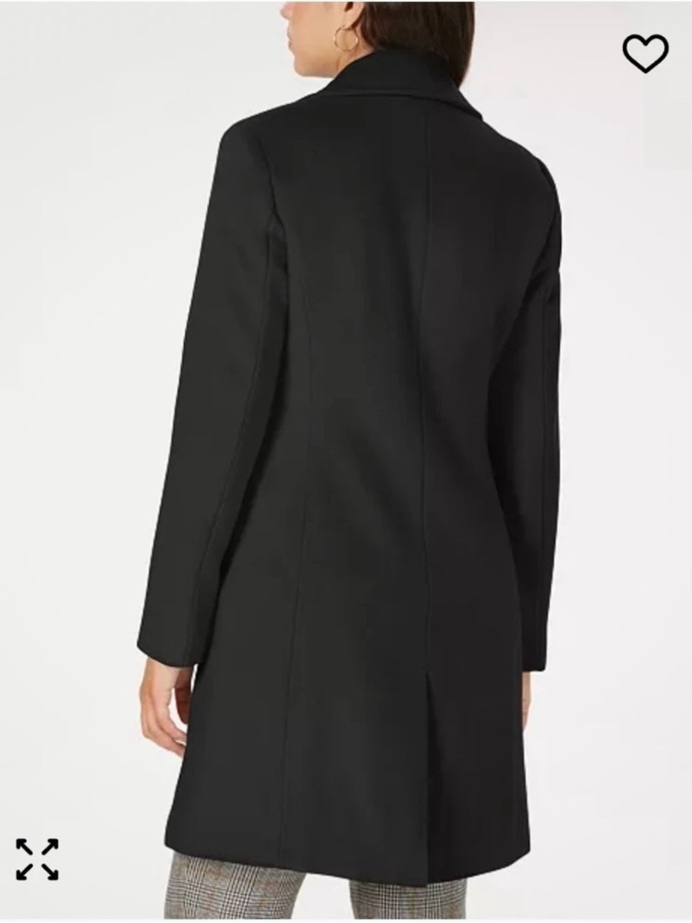 NWT-Calvin Klein Black Wool/Cashmere Single-Breasted Pea Coat - Picture 2 of 11